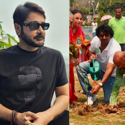 Prosenjit Chatterjee and Rukmini Maitra promise to donate saplings to Dev's green initiative
