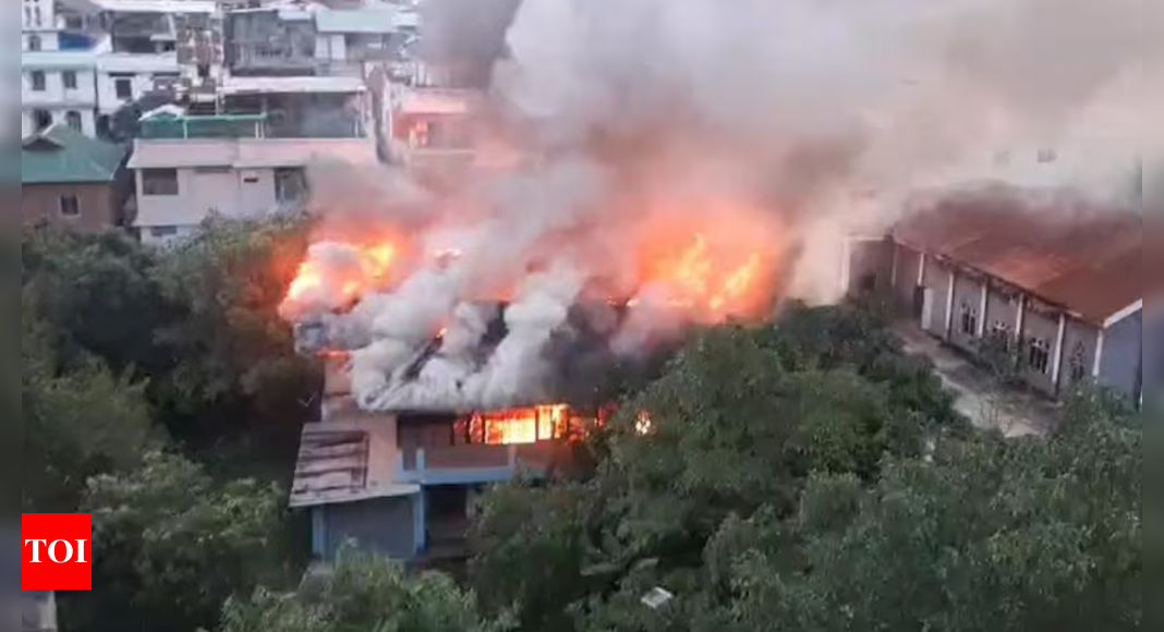 Major fire breaks out in building near Manipur CM Biren Singh's bungalow