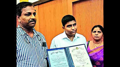 Visually impaired candidate excels