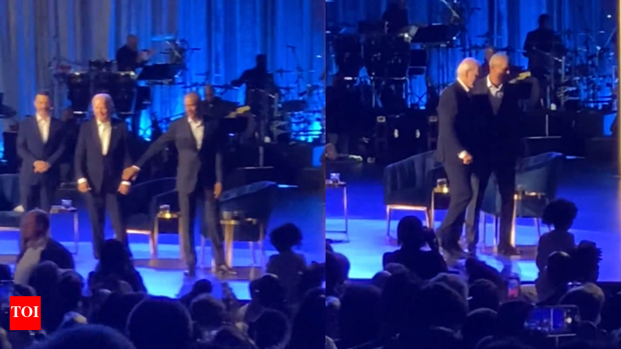 Watch: Obama guides Biden as US President appears to 'freeze' on