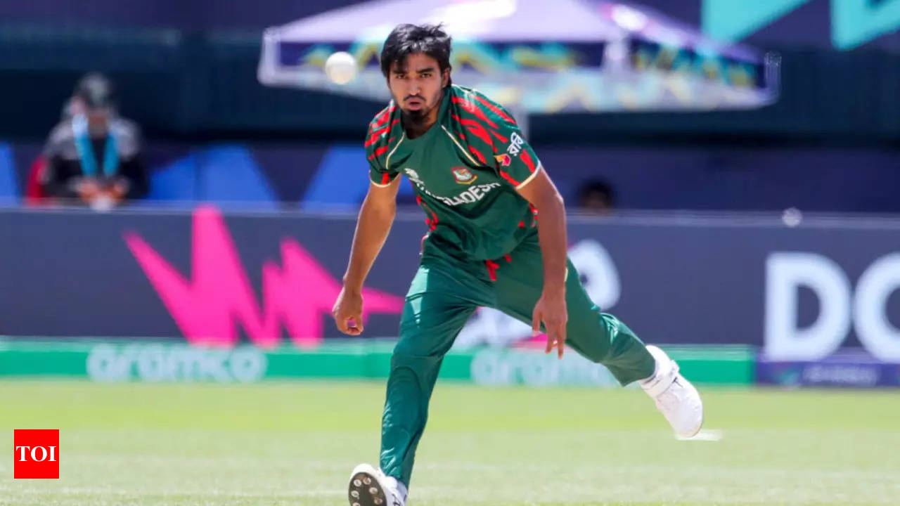 T20 World Cup: Bangladesh pacer Tanzim Hasan fined 15 per cent match fee  for breaching ICC Code of Conduct | Cricket News - Times of India