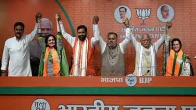Congress MLA and former Haryana minister Kiran Choudhary joins BJP along with daughter