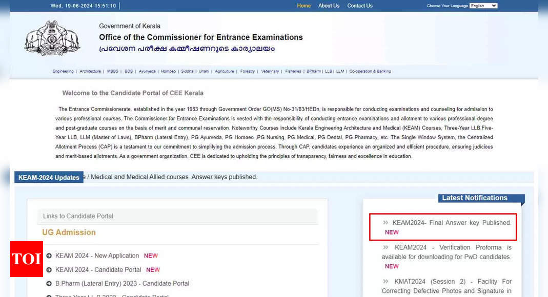 KEAM 2024: Final Answer Key Released; Check Revised Answers at cee.kerala.gov.in