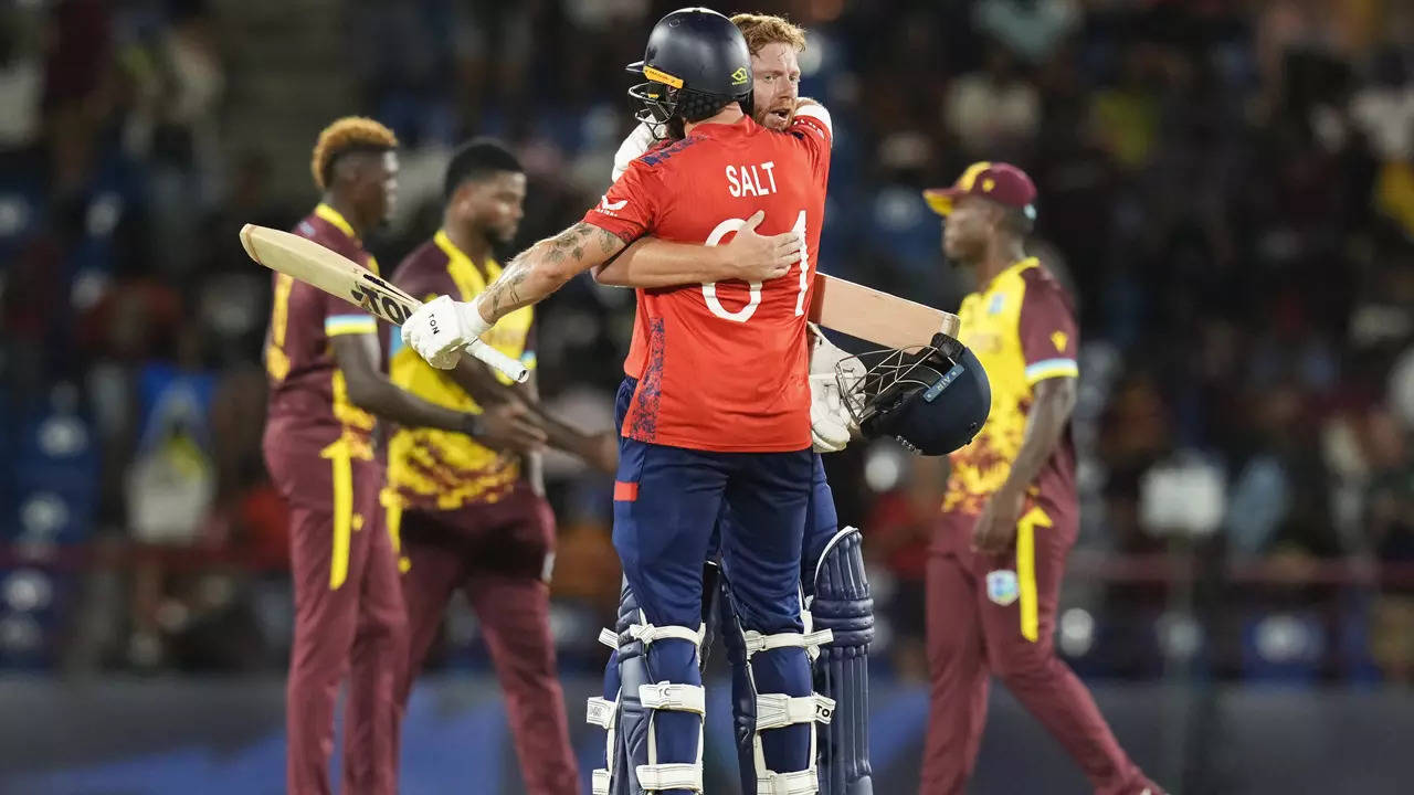 Salt, Bairstow lead England to dominant 8-wicket victory over West Indies in T20 World Cup Super 8s
