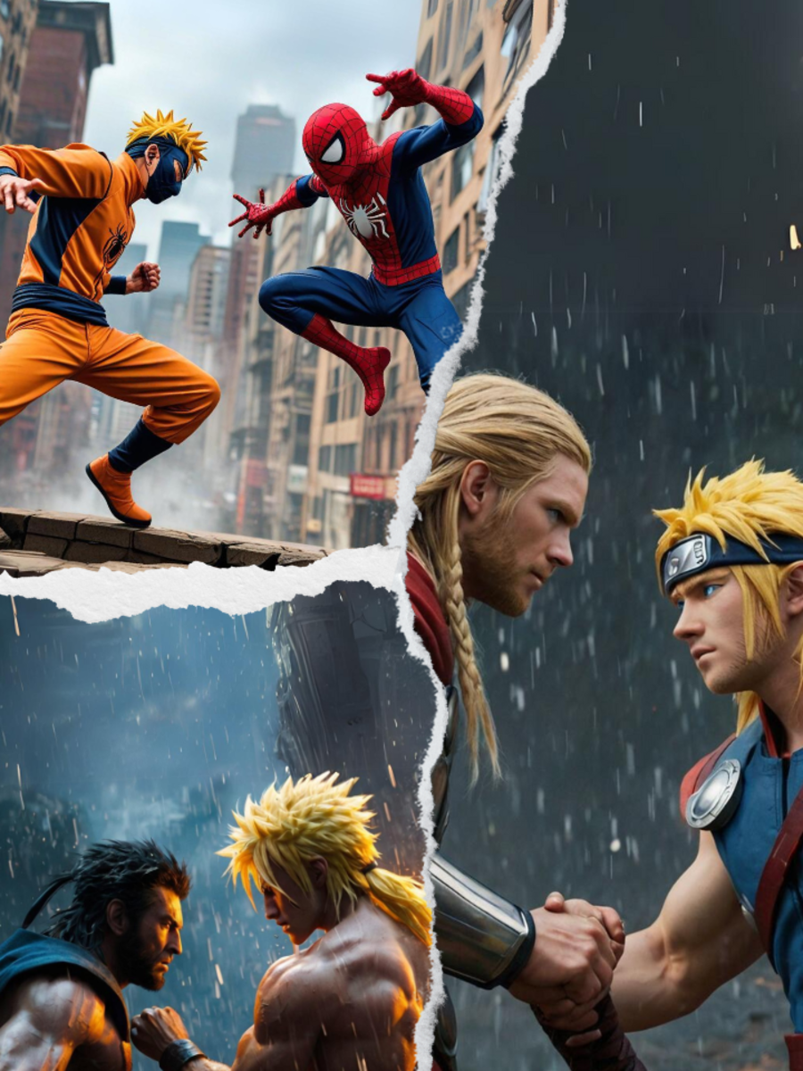 AI Imagines Naruto vs Marvel Superheroes: Ironman, Deadpool, Wolverine ...