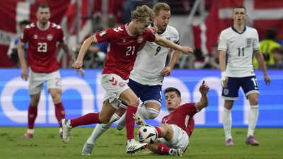 Morten Hjulmand cancels out Harry Kane's opener as Denmark draw 1-1 with England at Euro 2024