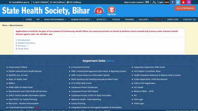 SHS Bihar CHO Recruitment 2024: Notification for 4500 Community Health Officer Posts Released; Application from July 1