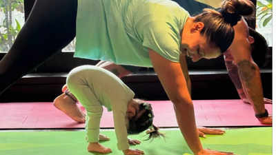 Bipasha Basu's family yoga with Karan Singh Grover and daughter Devi steals the spotlight