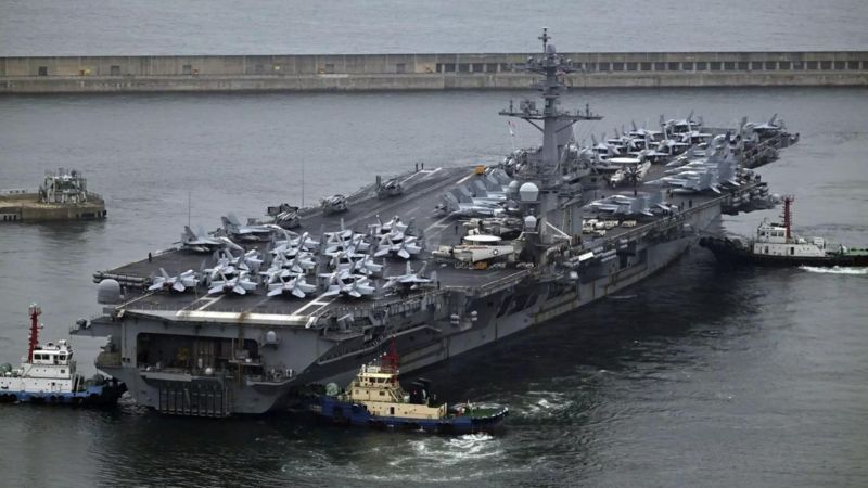 USS Roosevelt Aircraft Carrier Docks in South Korea Amid Escalating Korean Tensions