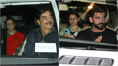 Shatrughan Sinha beams with joy as he leaves Ramayan with daughter Sonakshi Sinha for Zaheer Iqbal's house after puja