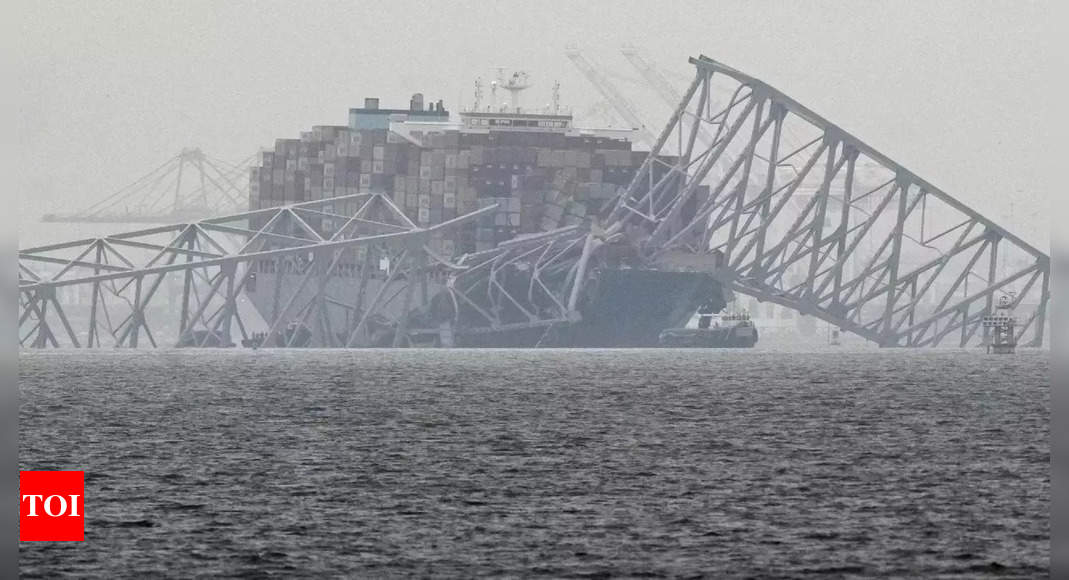 Eight from ship that crashed into Baltimore bridge leave for India – Times of India