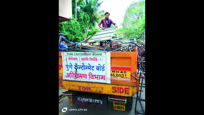 Pune Cantonment Board removes 40 illegal stalls, residents seek more action