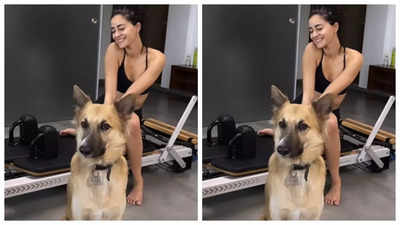 Ananya Panday begins her Sunday morning with a fun Pilates session with her furry friend; See pics