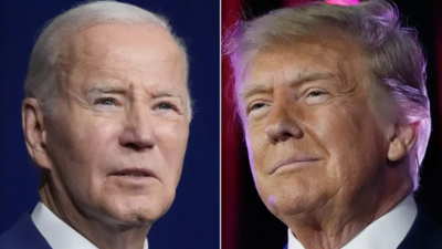 Trump and Biden do battle in first US presidential debate - Times of India