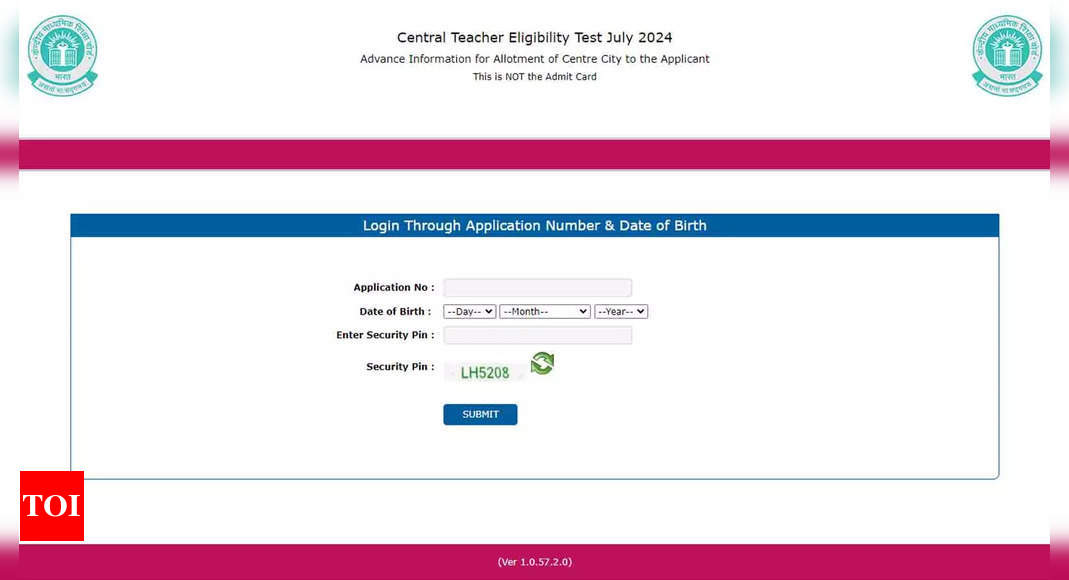 CTET 2024 City Intimation Slip Out at ctet.nic.in: Direct Link