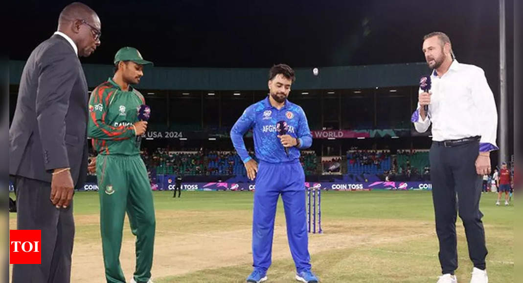 Afghanistan 115/5 in 20.0 Overs | T20 World Cup AFG vs BAN Live Score: Afghanistan opt to bat  – The Times of India