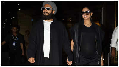 Ranveer Singh and pregnant wife Deepika Padukone are all smiles on return from London holiday ahead of 'Kalki 2898 AD' premiere- Pics