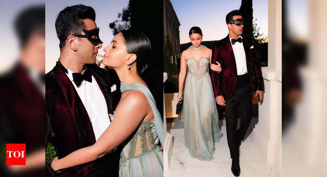 Alia Bhatt and Ranbir Kapoor channel ‘Bridgerton’ elegance at Ambani cruise masquerade ball |