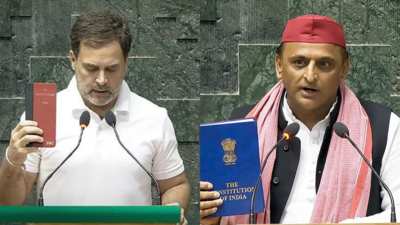 Constitution in hand, Rahul, Akhilesh and others make a point | India ...