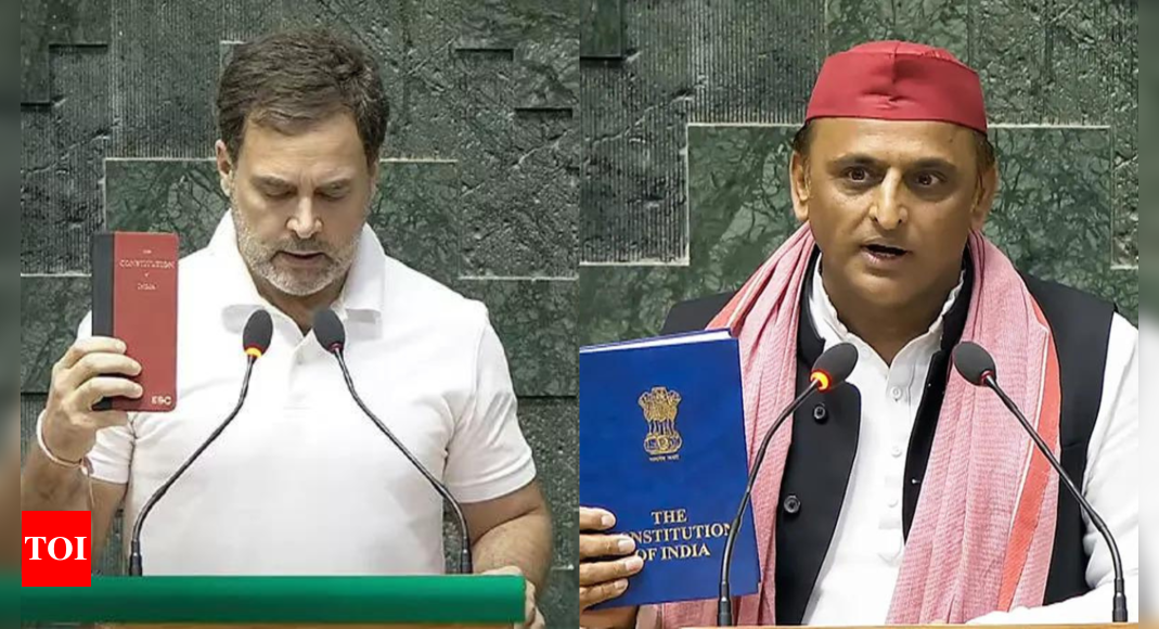 Constitution In Hand, Rahul, Akhilesh And Others Make A Point 