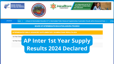 AP Inter 1st Year Supply Results 2024 declared at resultsbie.ap.gov.in, 78% students pass: Direct link to download scorecards