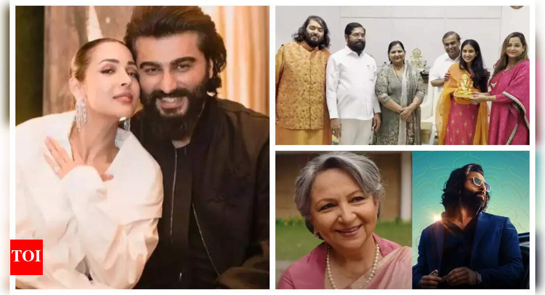 Malaika Arora misses Arjun Kapoor&rsquo;s birthday bash, Anant Ambani-Radhika Merchant invite CM Eknath Shinde to their wedding, Sharmila Tagore on misogyny in &lsquo;Animal&rsquo;: Top 5 entertainment news of the day | &ndash; Times of India