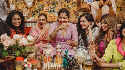 Meera Nandan kickstarts wedding festivities with Mehendi ceremony; Nazriya Nazim, Ann Augustine, and Srindaa join the celebration - See photos