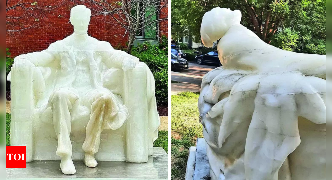 Washington DC of today too hot for Lincoln: Wax statue melts, turns into a meme – Times of India