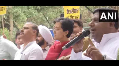 AAP holds protest near BJP's headquarters, demands Delhi CM Arvind Kejriwal's release