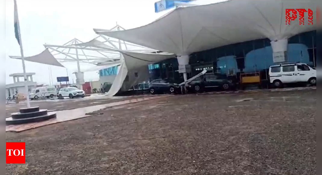 Canopy outside Rajkot airport collapses after heavy rain