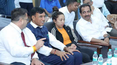 Sports Minister visits NIS Patiala and encourages Paris Olympics bound athletes