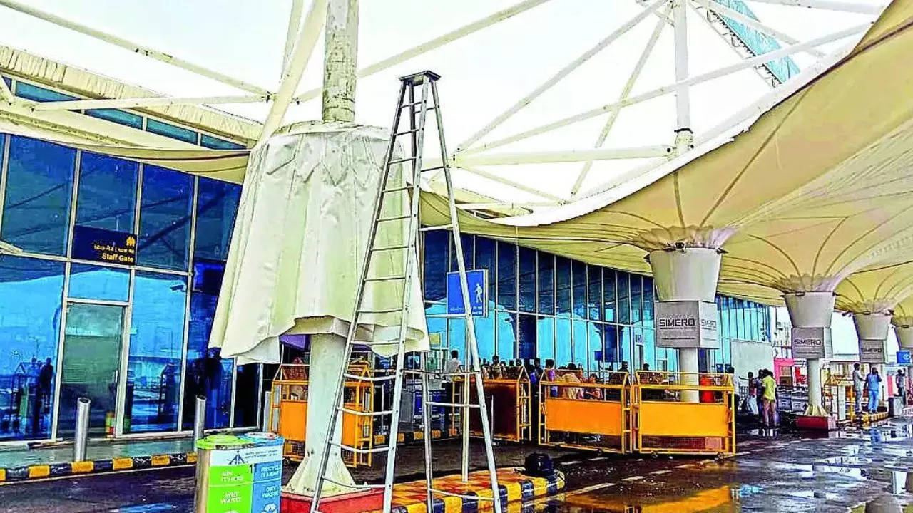 How rain exposed fragile infra at Rajkot International Airport – Times of India