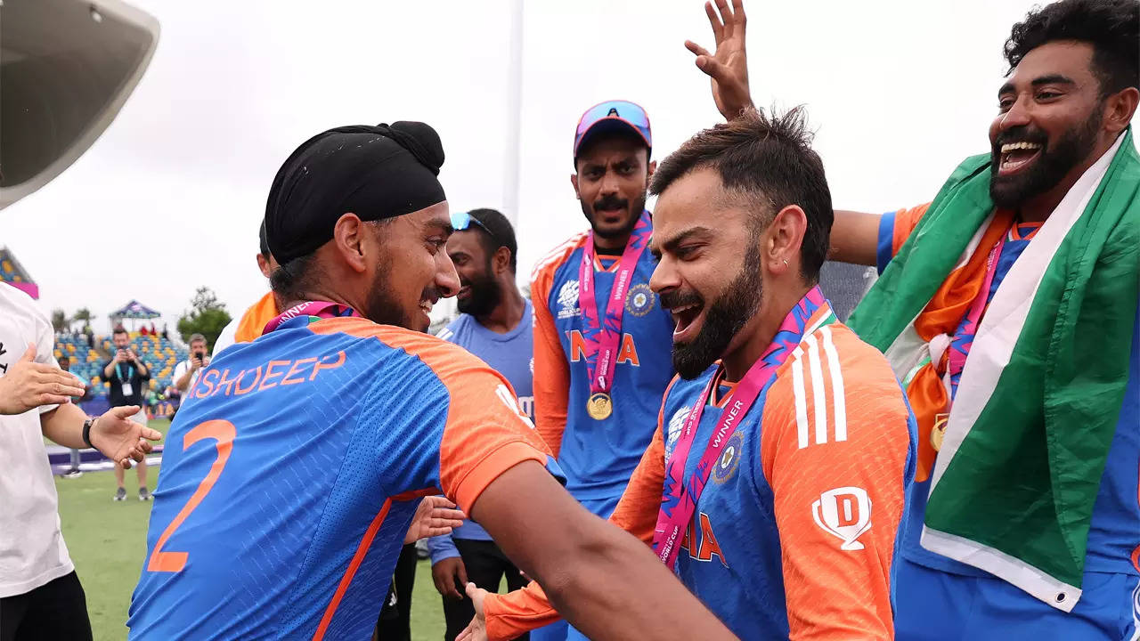 Bhangra in Barbados: When the Punjabis in Virat Kohli and Arshdeep Singh came out to celebrate T20 World Cup win – watch – Times of India