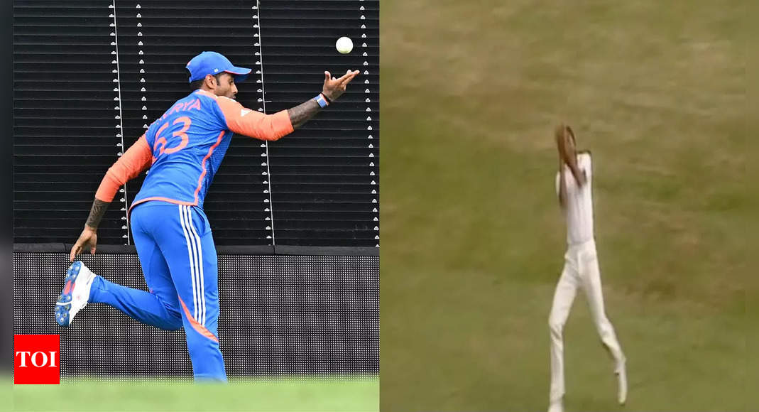 Relive 'the catch' by Kapil Dev from 1983 World Cup final as Suryakumar Yadav's magical grab mesmerizes the world – Watch | Cricket News – Times of India