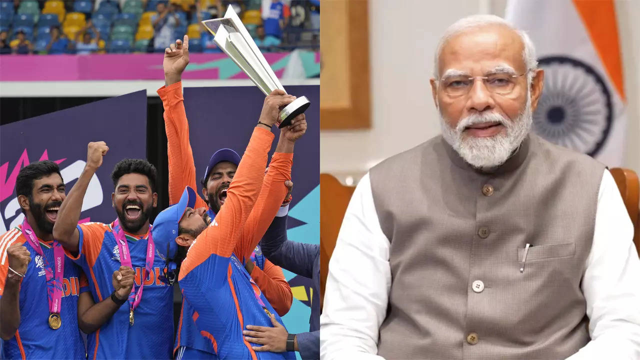 PM Narendra Modi speaks to Indian team, lauds cricketers after T20 World Cup win – Times of India