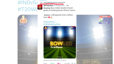 UP Police’s post on India’s WC triumph elicits Big (B) ‘like’