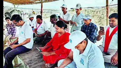 BJP workers listen ‘Mann Ki Baat’, to plant saplings