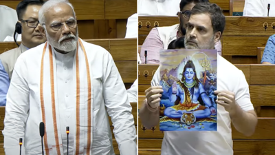 'Truth and courage': Rahul Gandhi uses Shiva image in Lok Sabha to attack BJP