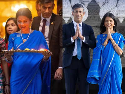 Akshata Murty embraces sustainability: Re-wears Diwali silk sari for Temple visit with Rishi Sunak