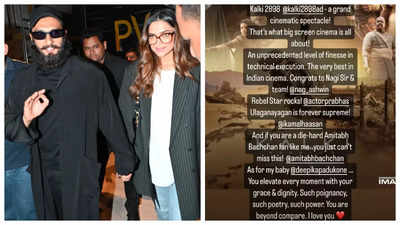 Ranveer Singh reviews wife Deepika Padukone's 'Kalki 2898 AD'; praises her performance as 'poetry and power'