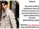 Sid's fan alleges Rs 50 lakh SCAM by fan page