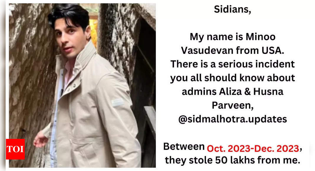 Sidharth Malhotra Fan Scammed Of Rs 50 Lakh By Actor's Fan Page; Scammed Into Believing 'Sid's Life Was In Danger Because Of Kiara Advani' |
