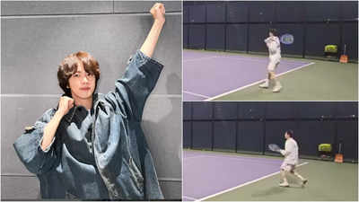 BTS' Jin shows off tennis skills in recent Weverse update