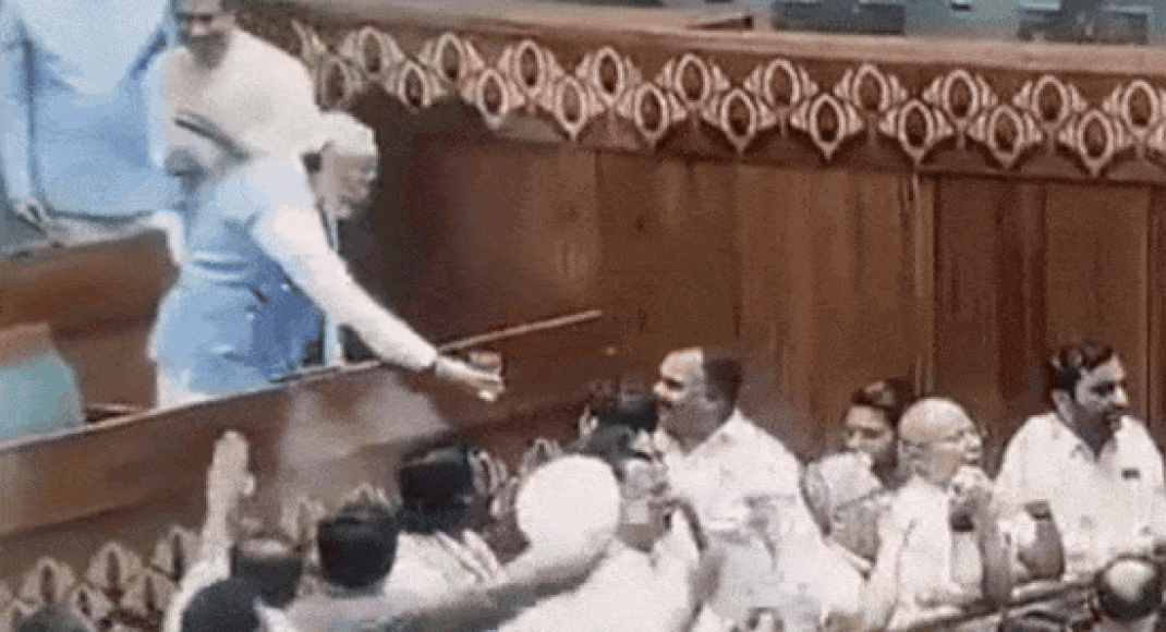 Watch: PM Modi offers water to oppn MP amid constant sloganeering