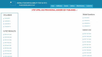 KTET 2024 Answer Key Released at ktet.kerala.gov.in: Download Now and Check Your Performance
