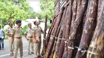 Kadapa police seize Rs.1.91 crore worth logs and vehicles