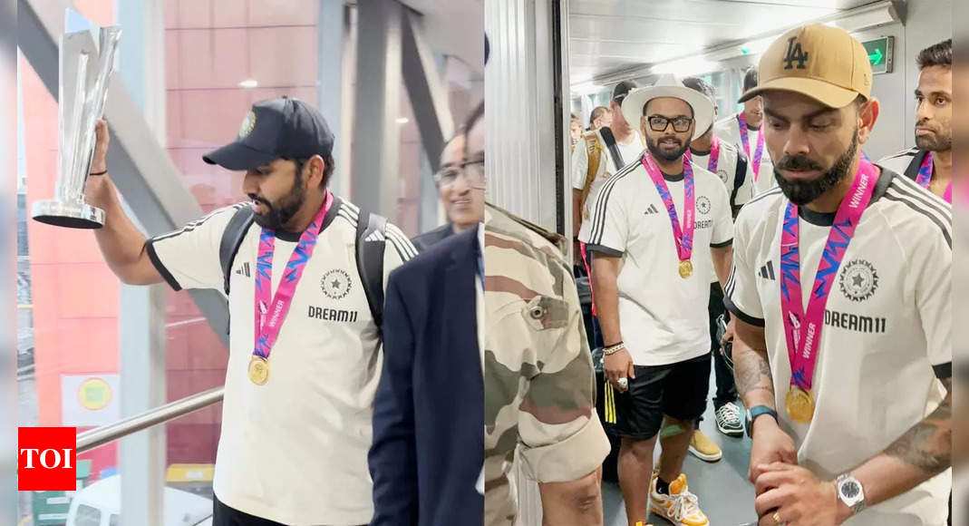 Live: Rohit, SKY join bhangra celebrations as Team India returns home