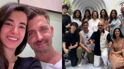 Saba Azad poses with Hrithik Roshan and family in a PIC dropped by 'Ishq Vishq Rebound' star Pashmina Roshan