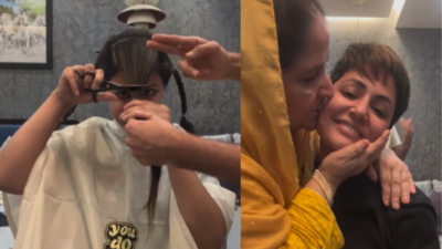 Hina Khan Breast Cancer: Hina Khan cuts her long tresses post her first  chemotherapy battling stage three Breast Cancer; pens a long note 'Not all  of us have the same tools at