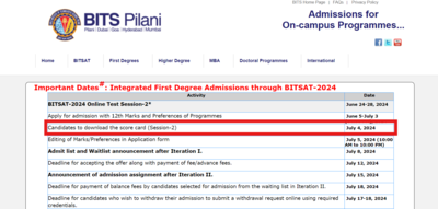 BITSAT Session 2 result 2024 declared at bitsadmission.com, here's the direct link to download scorecards